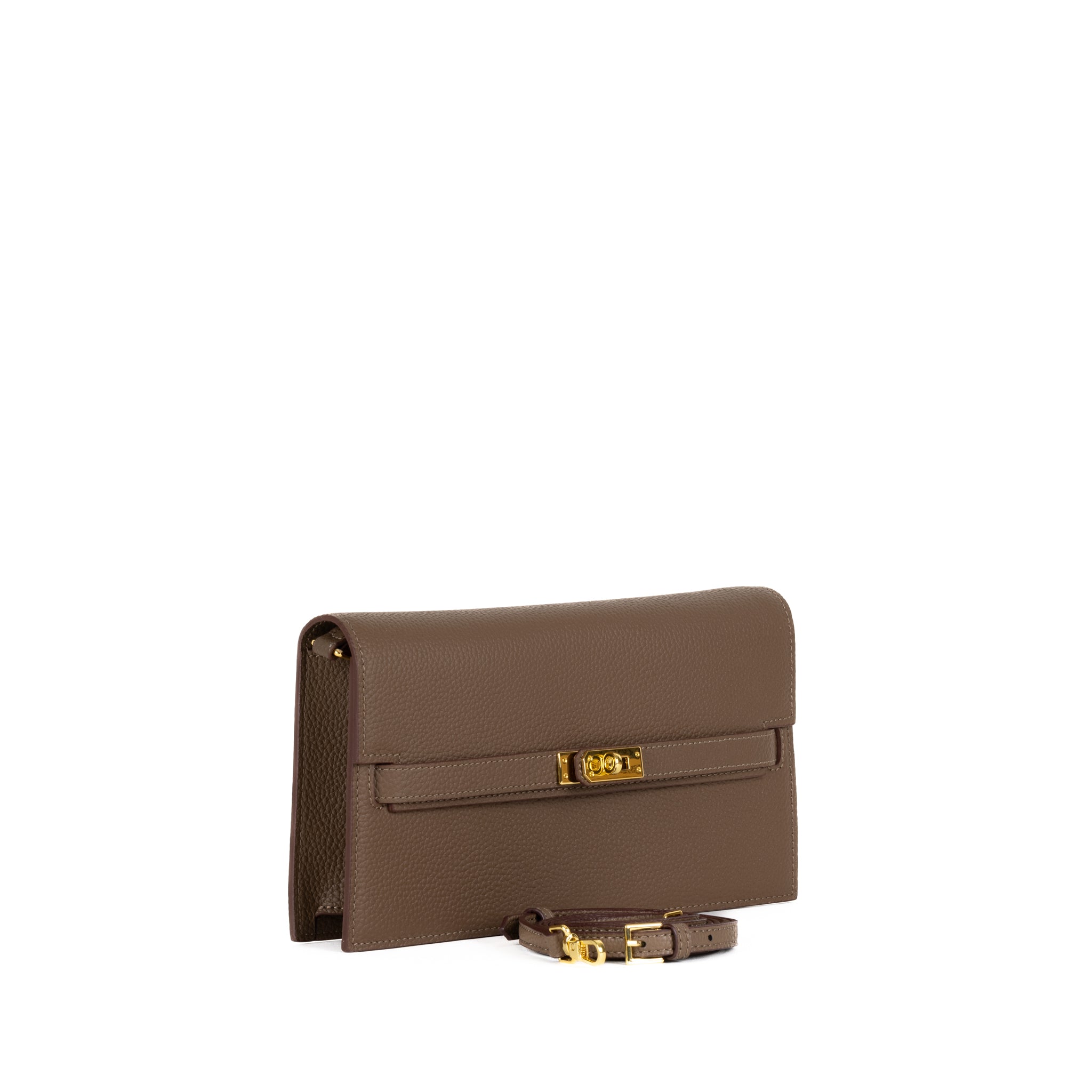 Camélia Läder Clutch 24 - Peanut