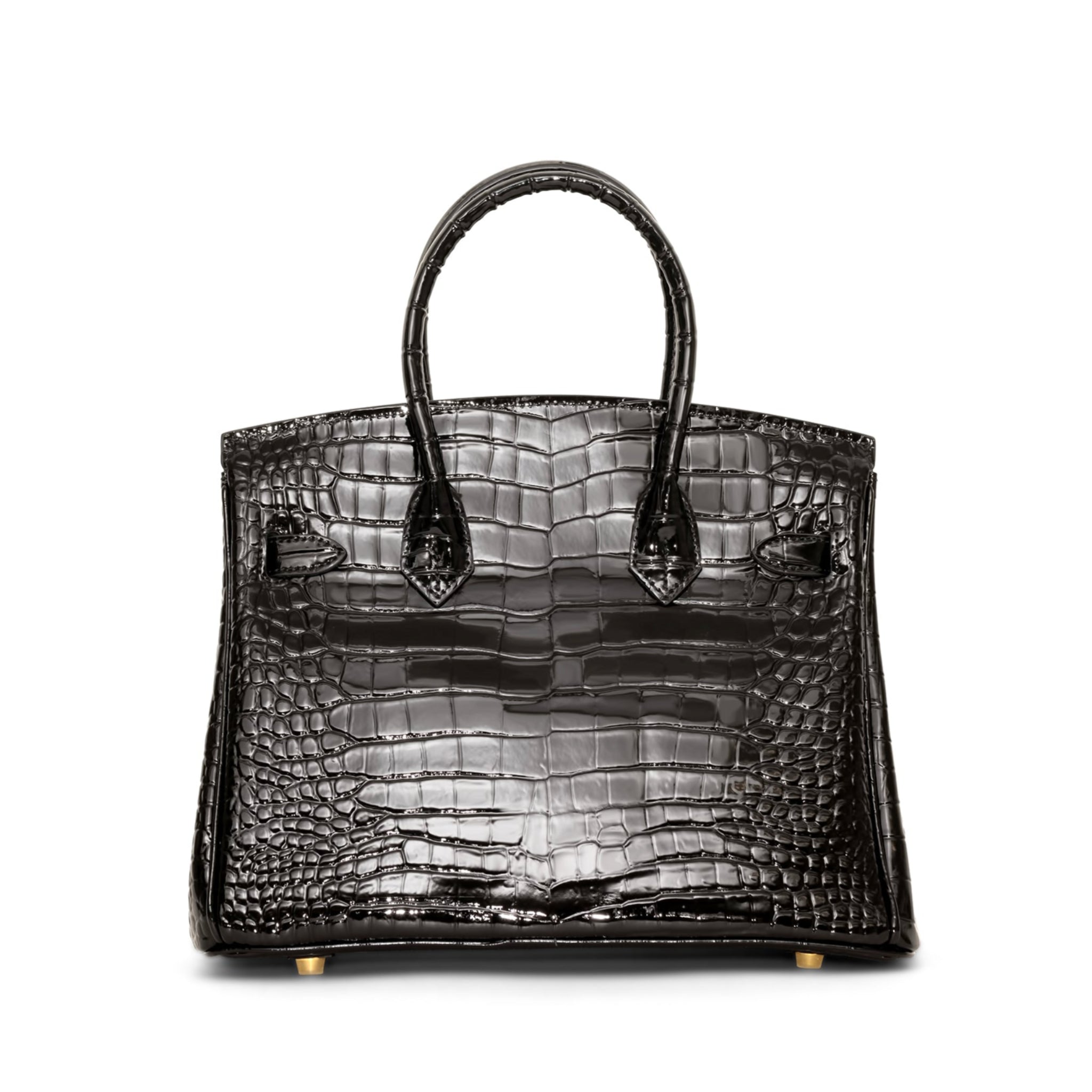 Ginna Croco Läder Handväska 30 - Black