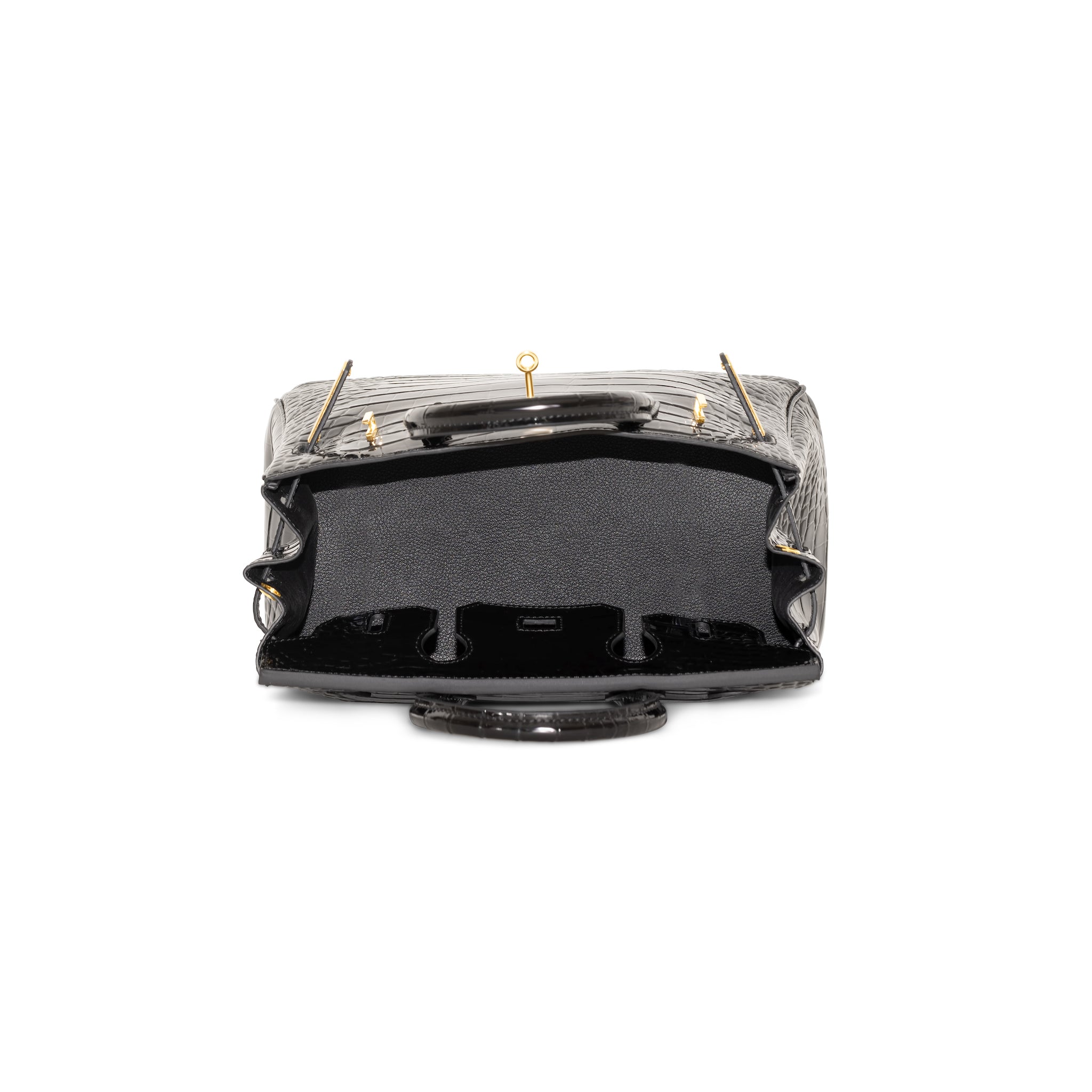 Ginna Croco Läder Handväska 30 - Black