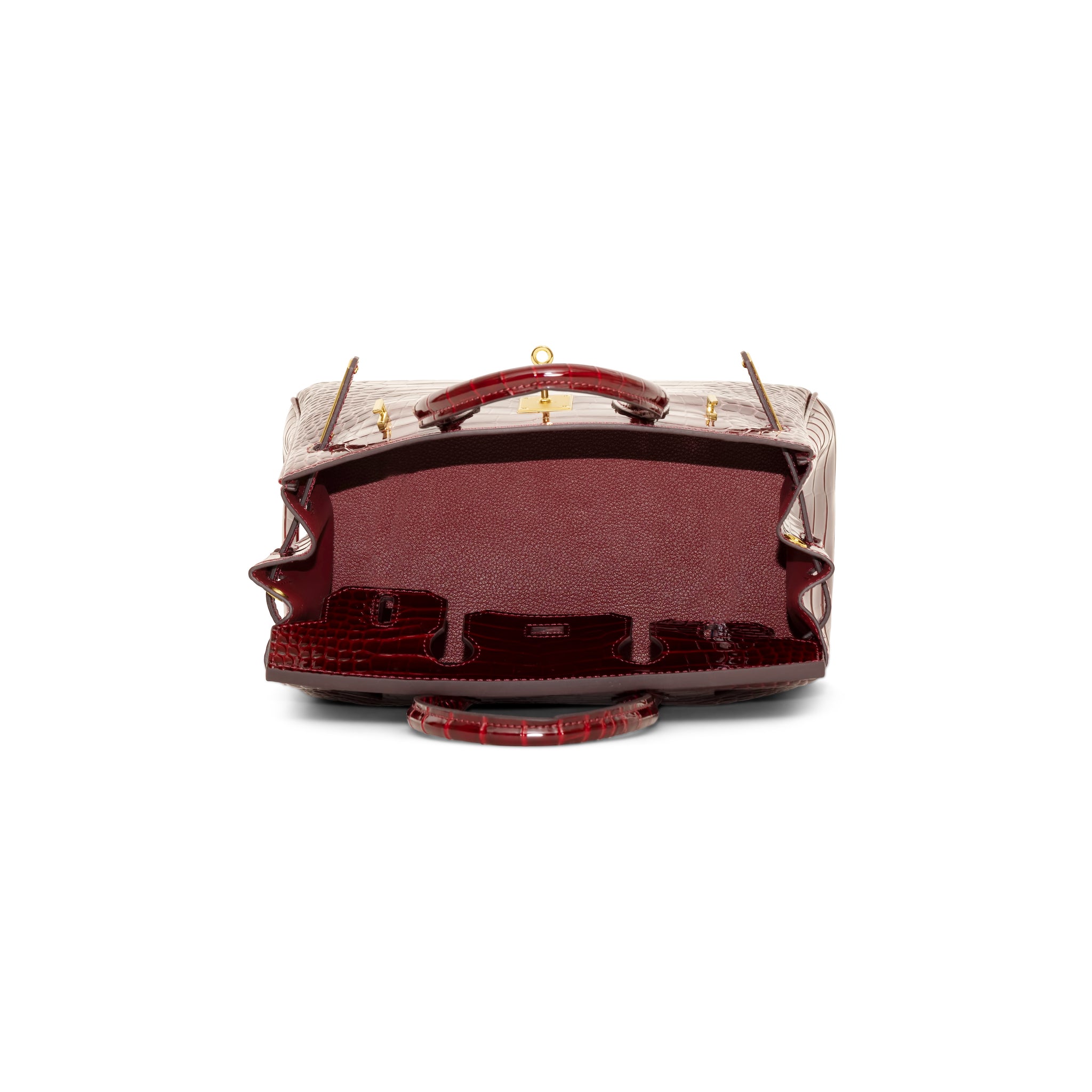 Ginna Croco Läder Handväska 30 - Wine Red