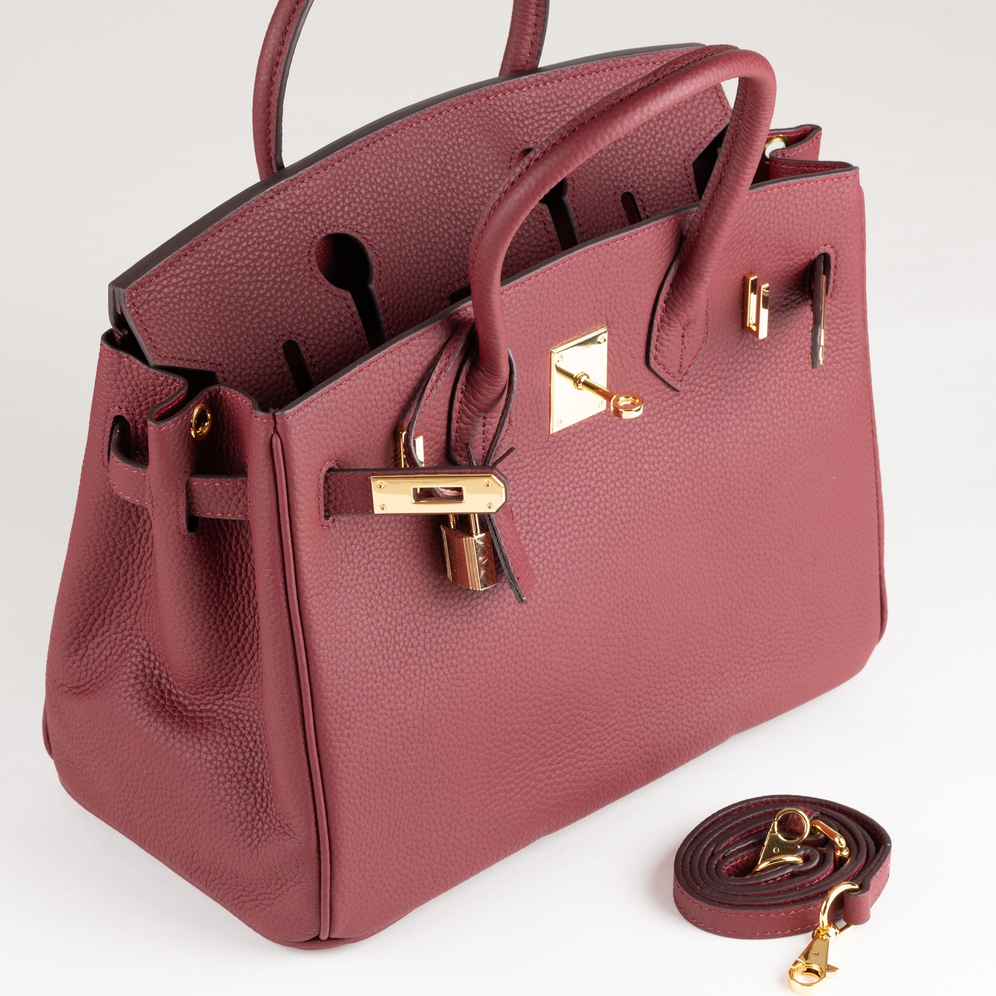 Joelle Läder Handväska 30 - Cherry