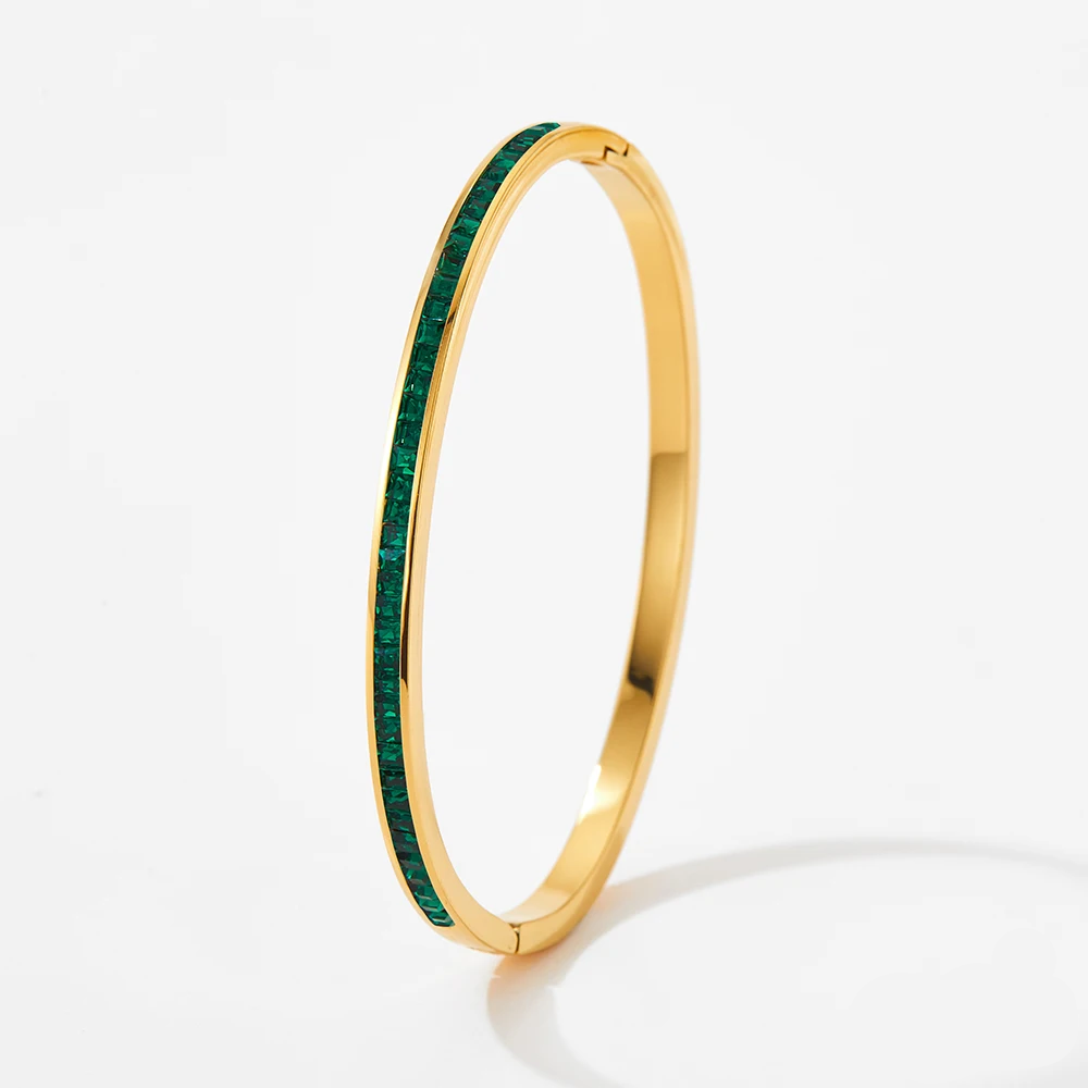 Ludovica Bangle 3,4 mm Grön