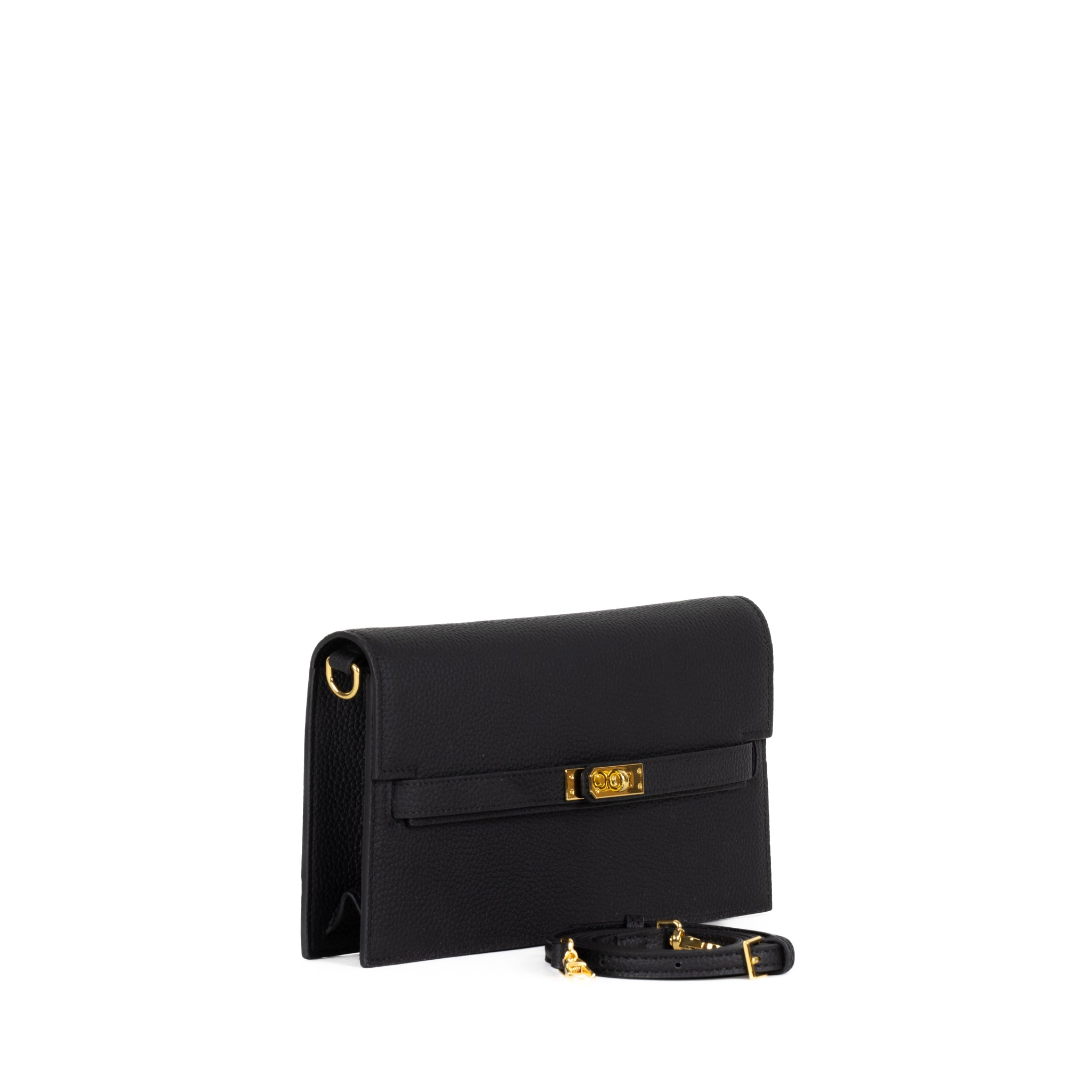 Camélia Läder Clutch 24 - Black