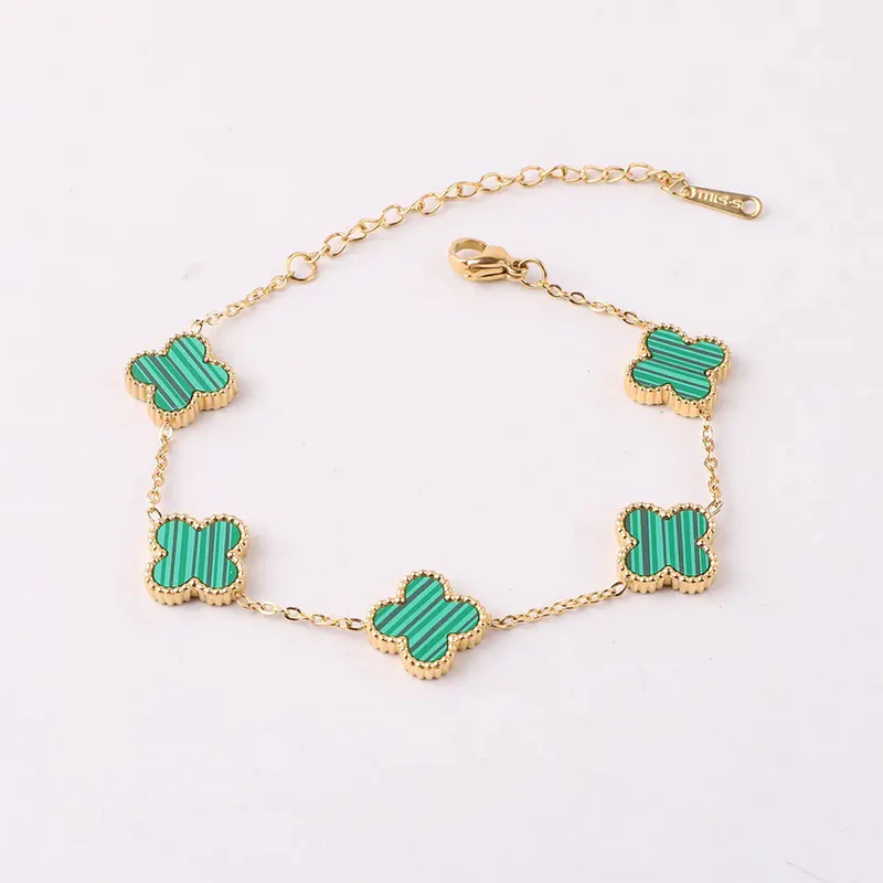 Celia Fyrklöver Armband Grön
