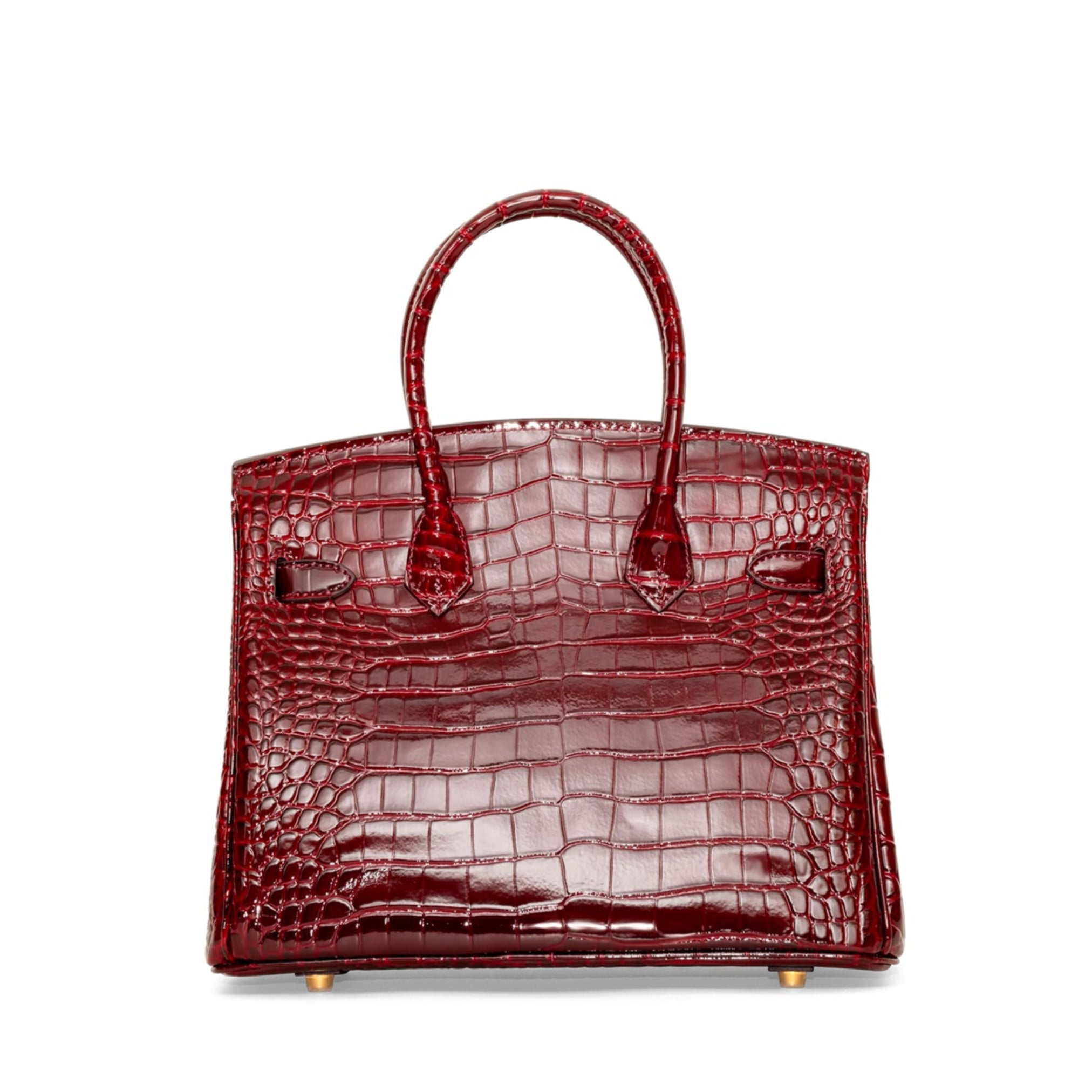 Ginna Croco Läder Handväska 30 - Wine Red