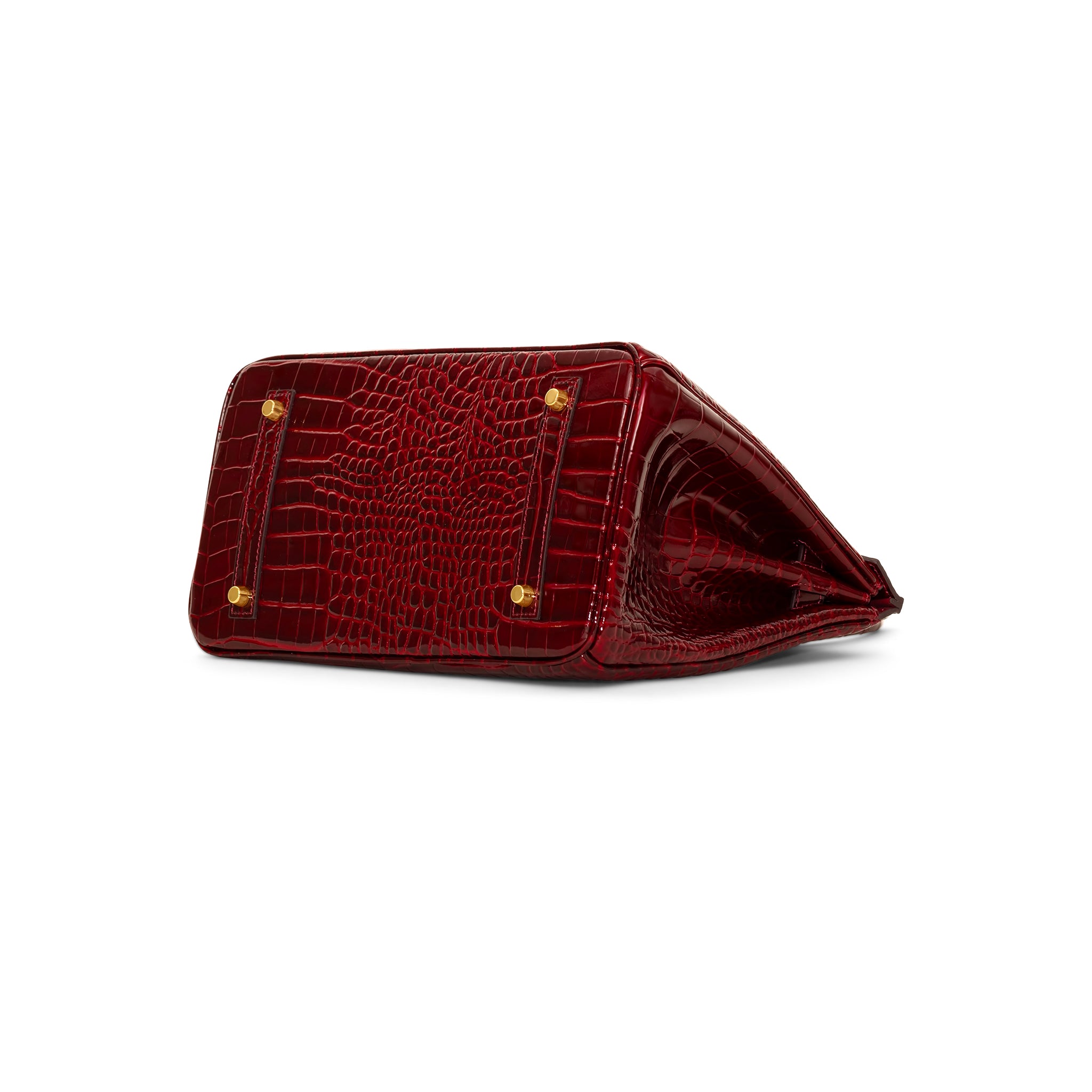 Ginna Croco Läder Handväska 30 - Wine Red