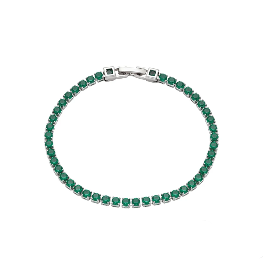 Éléonore Armband silver grön färg