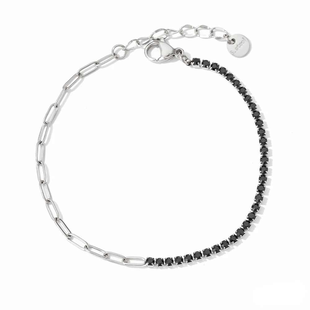 Elettra Silver svart Armband