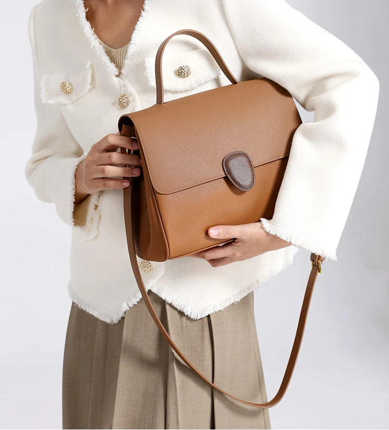 Gisèle Läder Handväska  28 - Brown