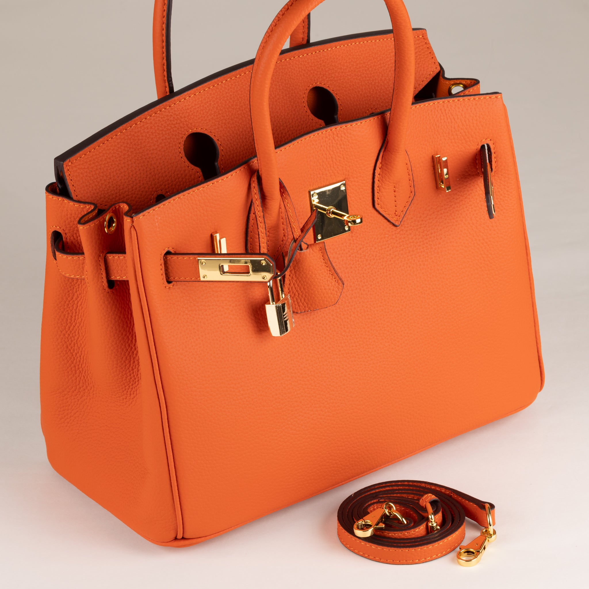 Joelle Läder Handväska 30 - Orange