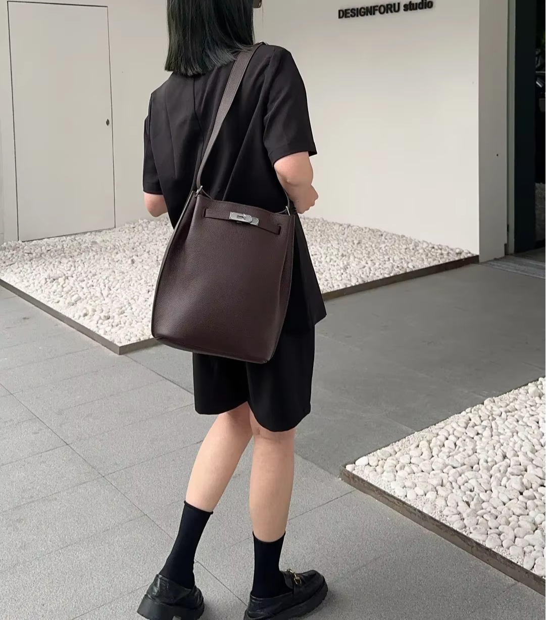 Kortney Läder Axelväska 24 - Coffee