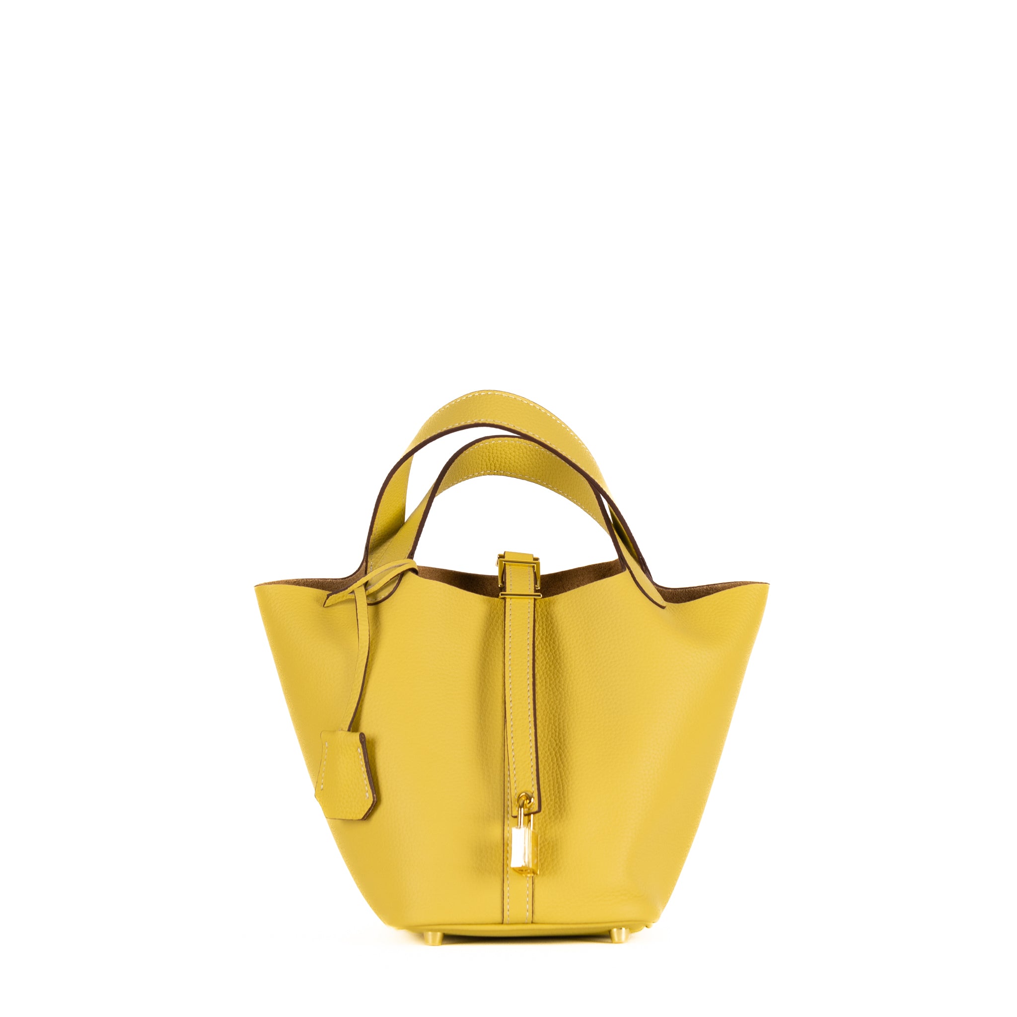 Lucie Läder Handväska 18 - Pastel Yellow