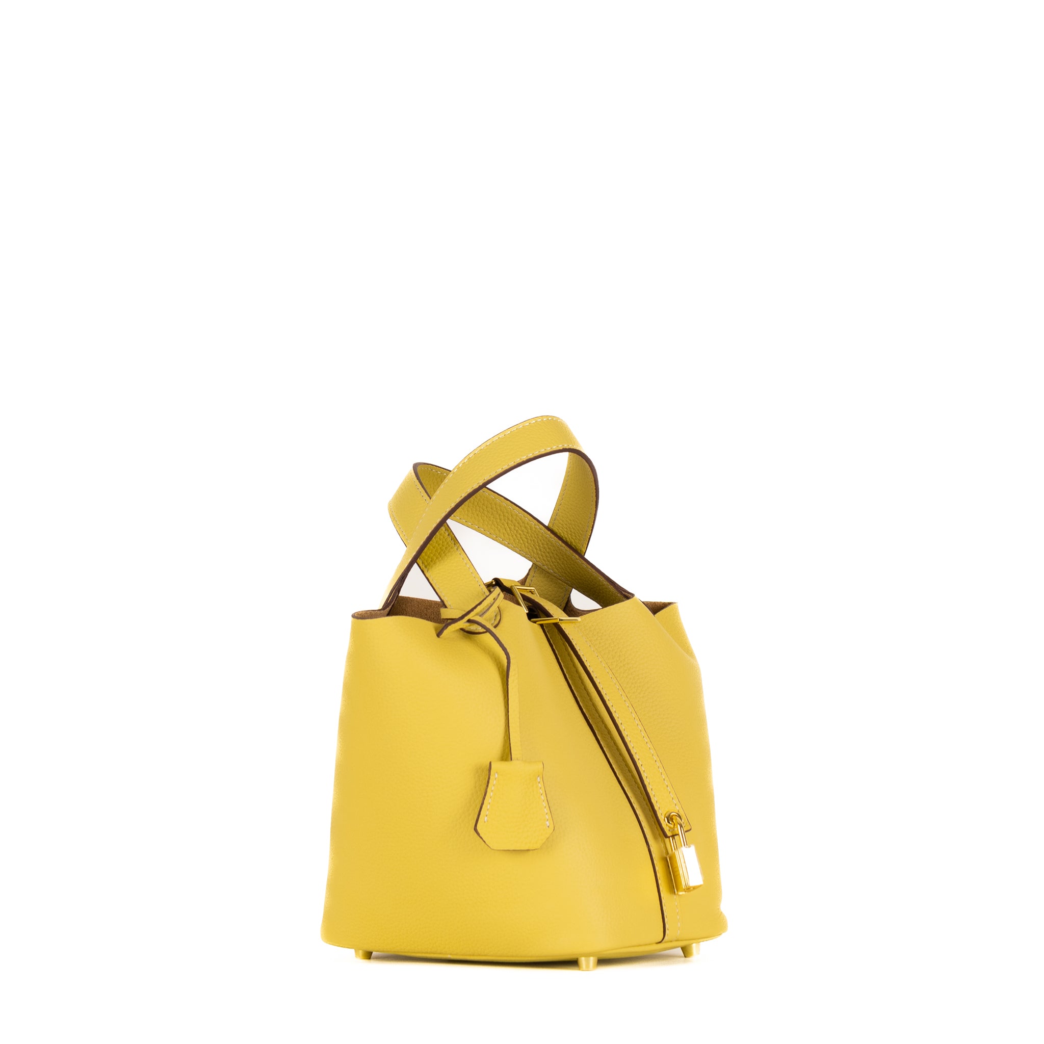 Lucie Läder Handväska 18 - Pastel Yellow