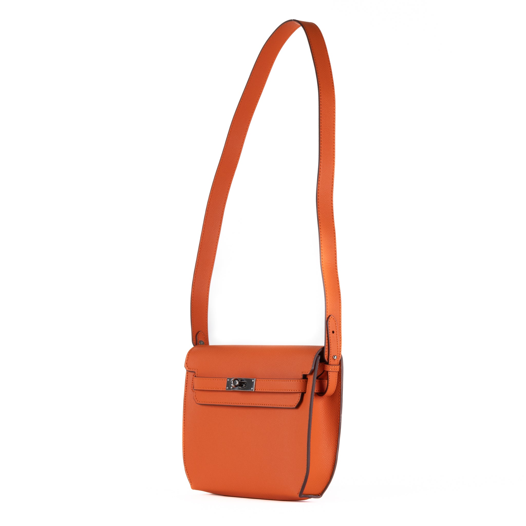 Medium Leather Clutch Bag 25 - Orange