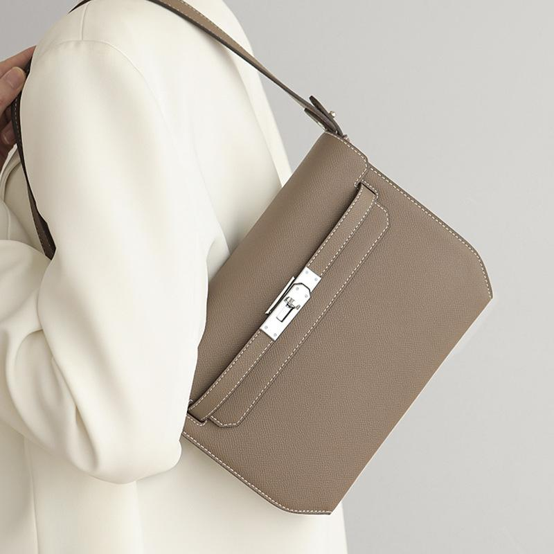 Mella Läder Clutch Väska 25 - Peanut